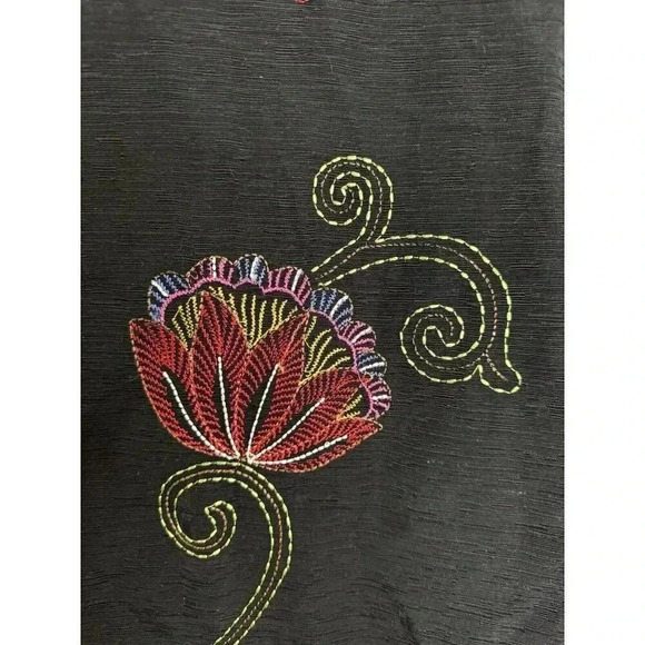 ANNE CARSON Women's 70% Silk Artsy Embroidered Floral Beaded Jacket Cardigan 2X - Picture 9 of 11